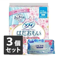 【もれなくシルコットピュアウォーターティッシュプレゼント】3個セット ソフィ はだおもい 極うすスリム 多い昼〜ふつうの日用羽なし