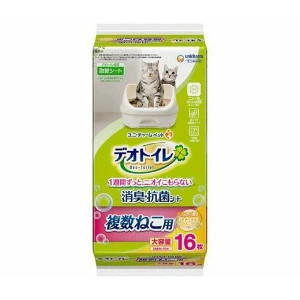 ユニ・チャーム デオトイレ 複数ねこ用 消臭・抗菌シート ナチュラルソープ 香り16枚入 4520699622964 ※パッケージ変更可能性あり