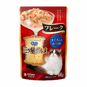 ユニ・チャーム 銀のスプーン 三ツ星グルメ パウチ フレーク まぐろ入りかつお 35g 4520699612743
