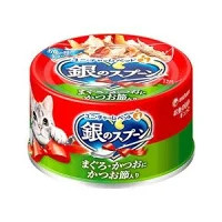 ユニ・チャーム 銀のスプーン 缶 まぐろ・かつおにかつお節入り 70g