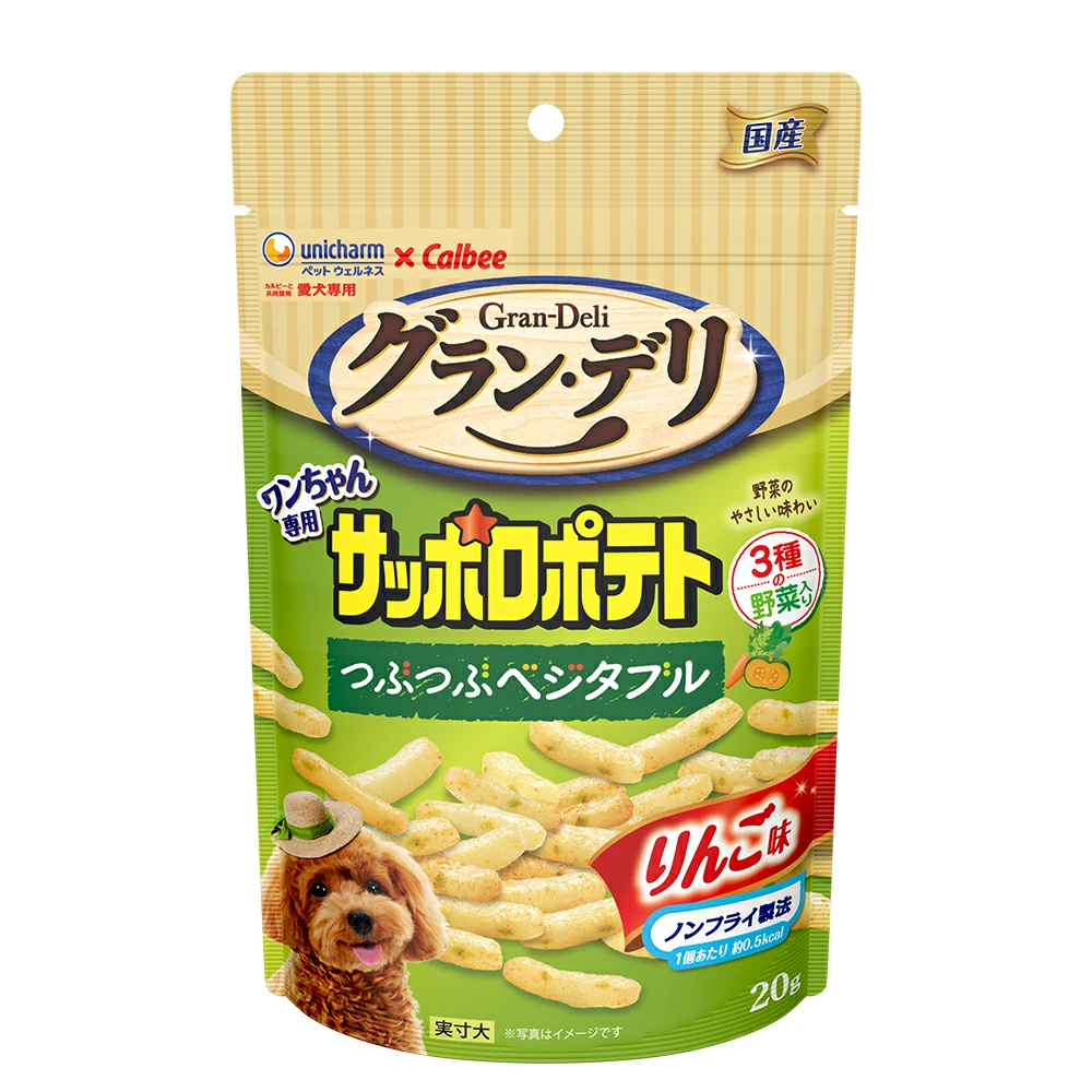 ユニ・チャーム グラン・デリワンちゃん専用サッポロポテトつぶつぶベジタブルりんご味20g 4520699275016