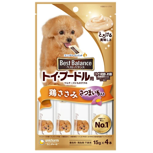 ユニ・チャーム ベストバランスおやつ トイ・プードル用 鶏ささみ 15g×4本 4520699601532