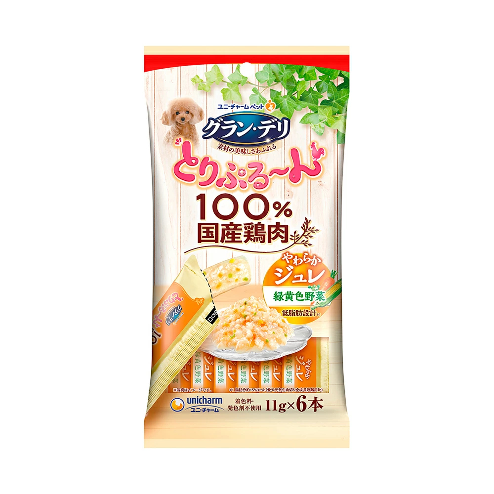 ユニ・チャーム グラン・デリ とりぷる〜ん ジュレ 緑黄色野菜 11g×6本 4520699696392