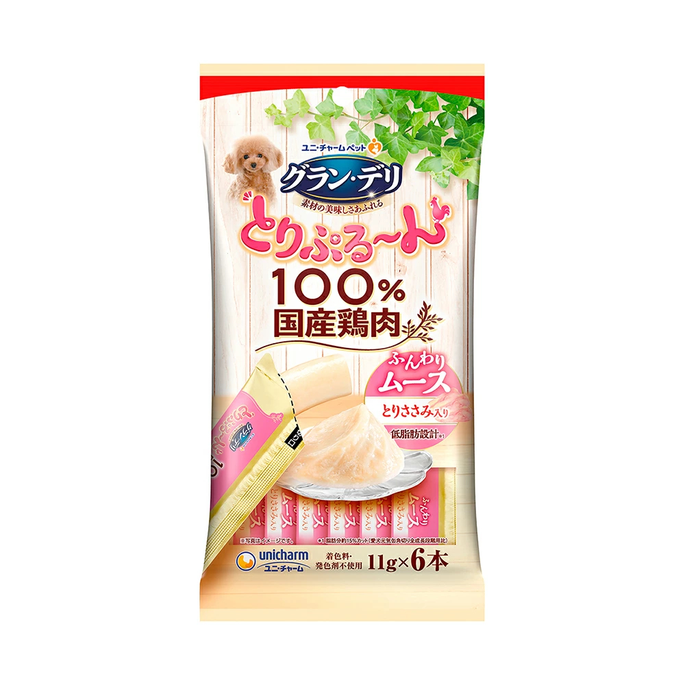 ユニ・チャーム グラン・デリ とりぷる〜ん ムース とりささみ 11g×6本 4520699696422