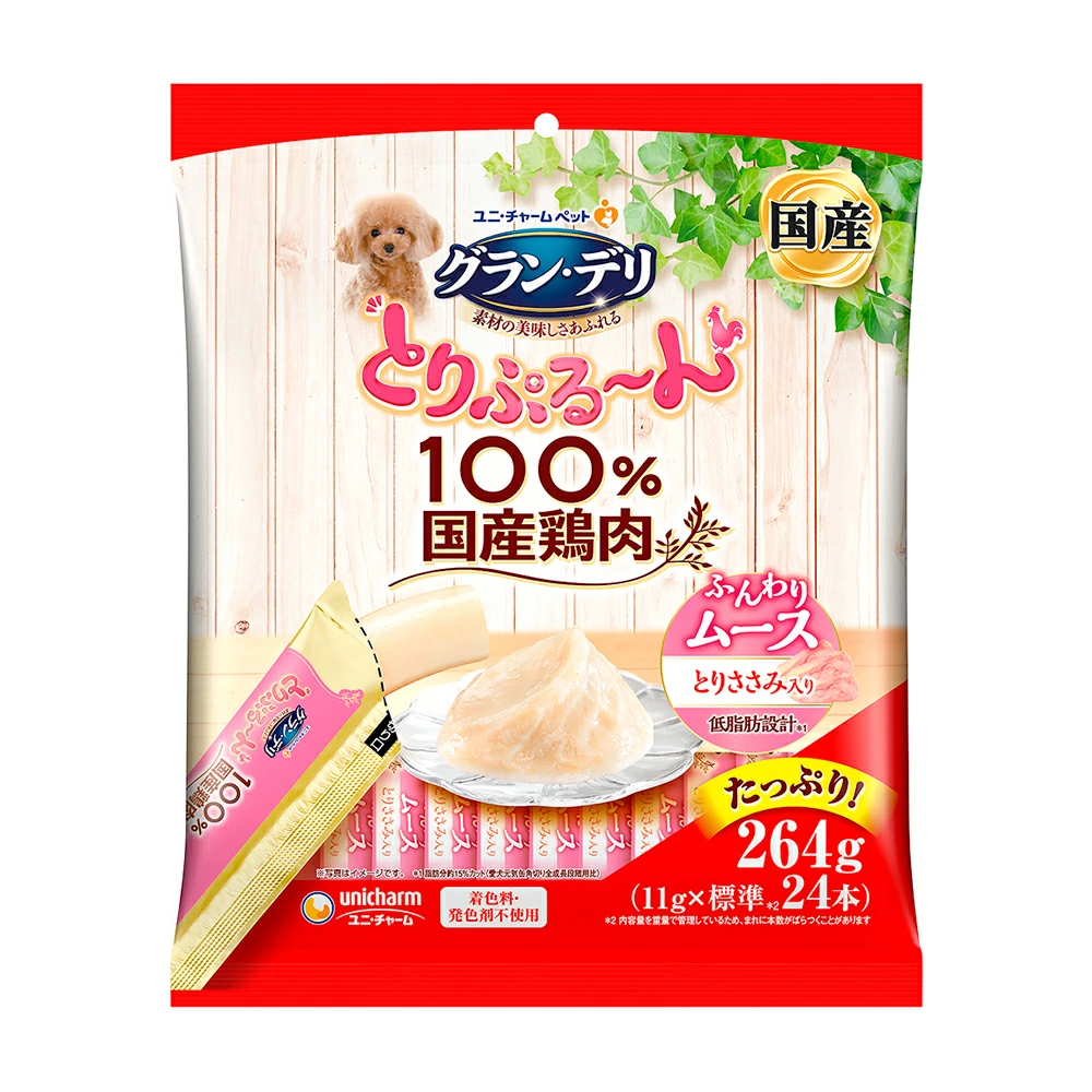 ユニ・チャーム グラン・デリ とりぷる〜ん ムース とりささみ 11g×24本 4520699645925